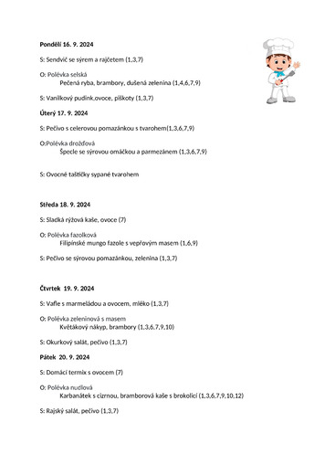 Jídelníček 16.9.-20.9.