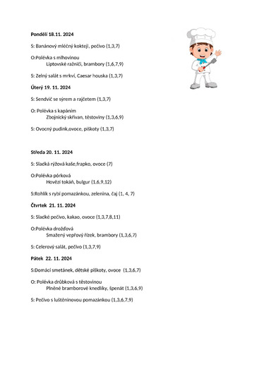 Jídelníček 18.11.24 - 22.11.24