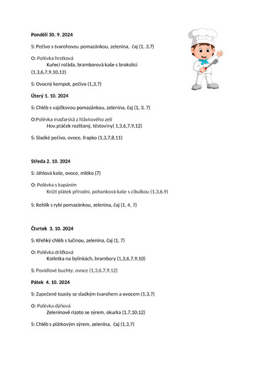 Jídelníček 30.9.24-4.10.24