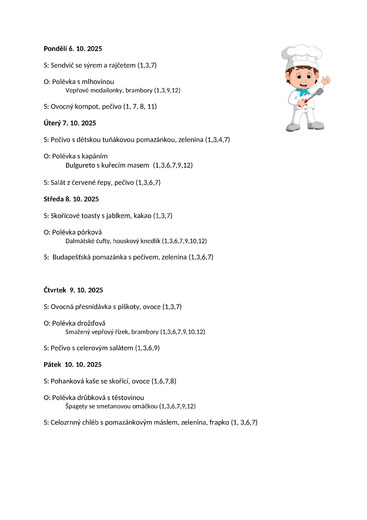 jídelníček 6.10.25