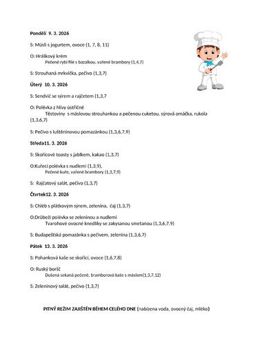 Jídelníček 9.3.26 - 13.3.26