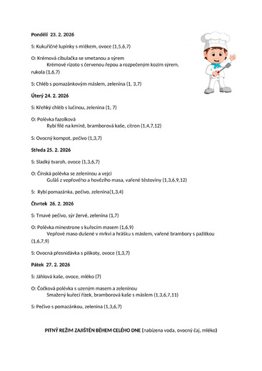 jídelníček 23.2.26 - 27.2.26