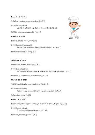 Jídelníček 12.8.24 - 16.8.24
