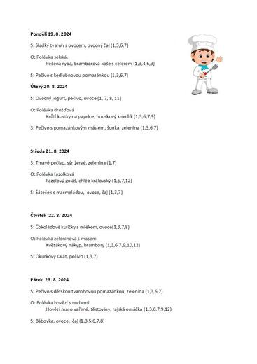 Jídelníček 19.8.24 - 23.8.24