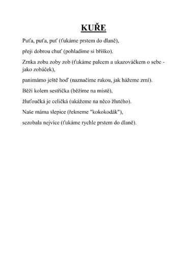 básnička kuře