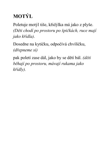 básnička motýl